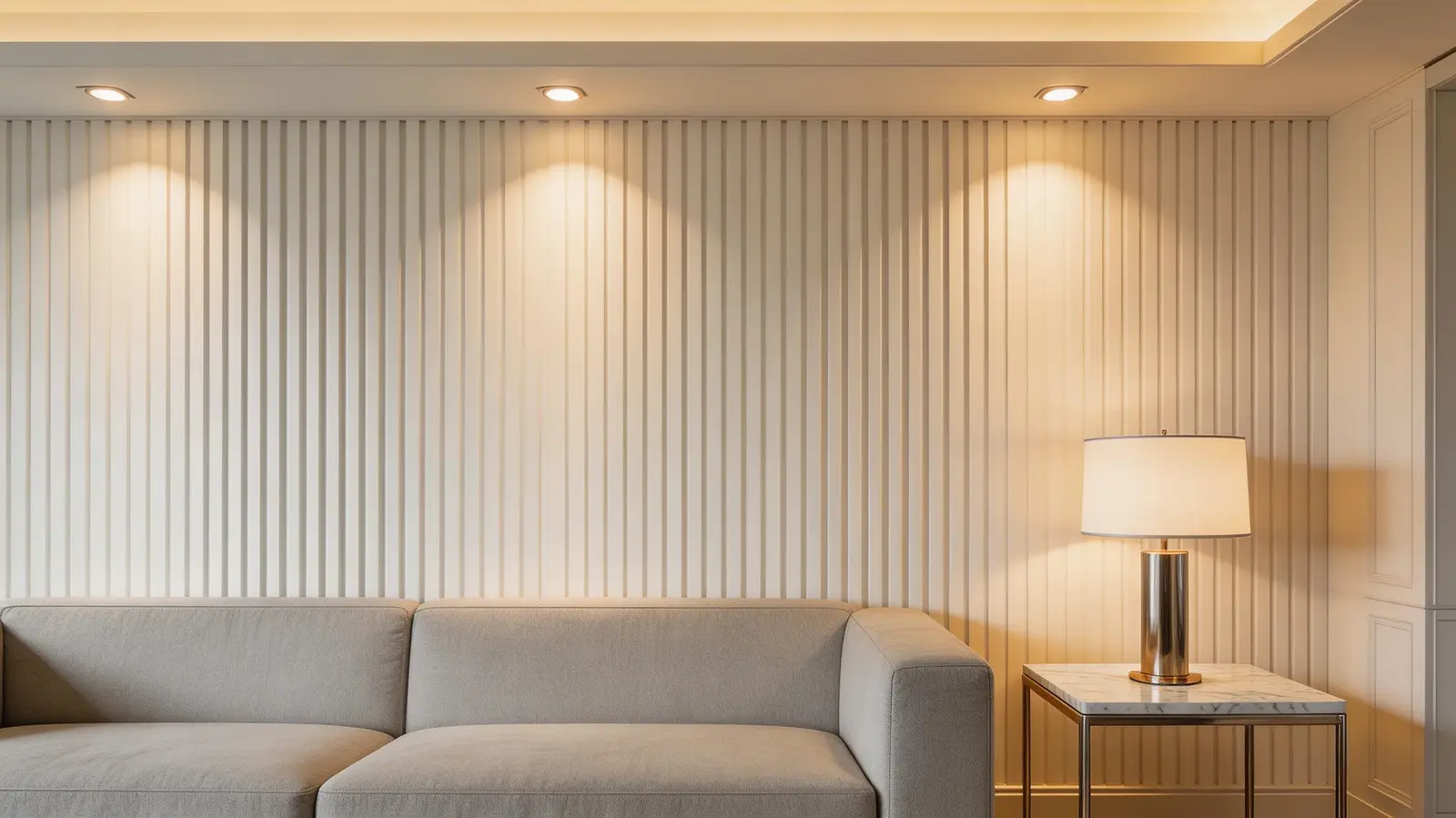Fluted PVC wall panel installation detail